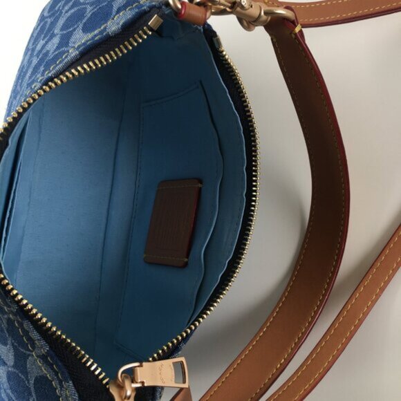 COACH Teri Shoulder Bag Signature Denim Outlet NEW - Picture 5 of 6